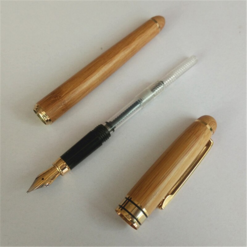 Vintage Elegant Bamboo Fountain Pen with Box for Business Gifts Luxury Brand Office Writing Pens