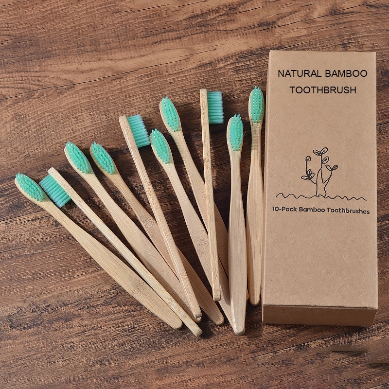 New Design Mixed Color Bamboo Toothbrush Eco Friendly Wooden Tooth Brush Soft Bristle Tip Charcoal Adults Oral Care Toothbrush
