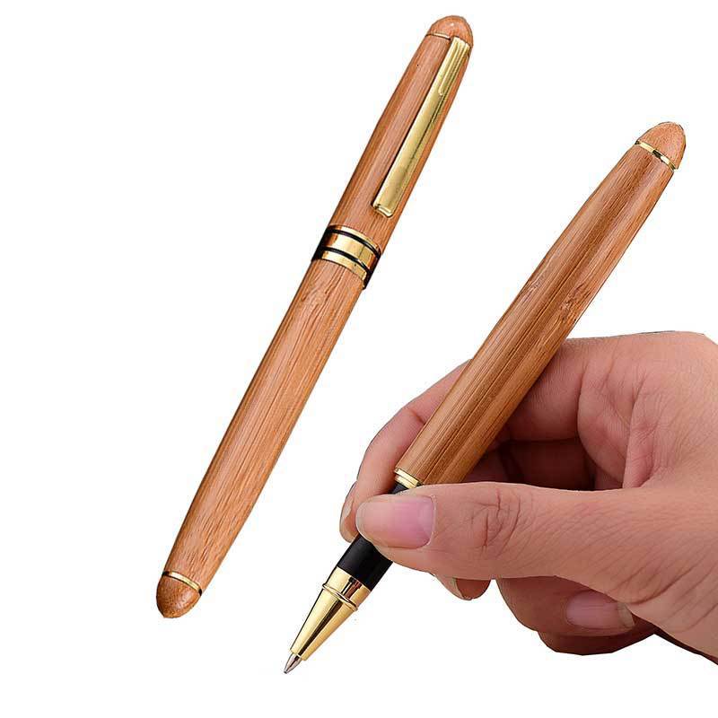 High Quality Bamboo Wood Ballpoint Pens Business Office Sign Pen School Student Writing Rollerball Pen Stationery Supplies 03746