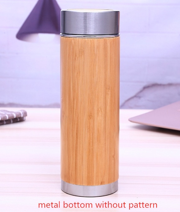 Natural Bamboo Tumbler Stainless Steel Liner Thermos Bottle Vacuum Flasks Insulated Bottles Bamboo Cup For Tea
