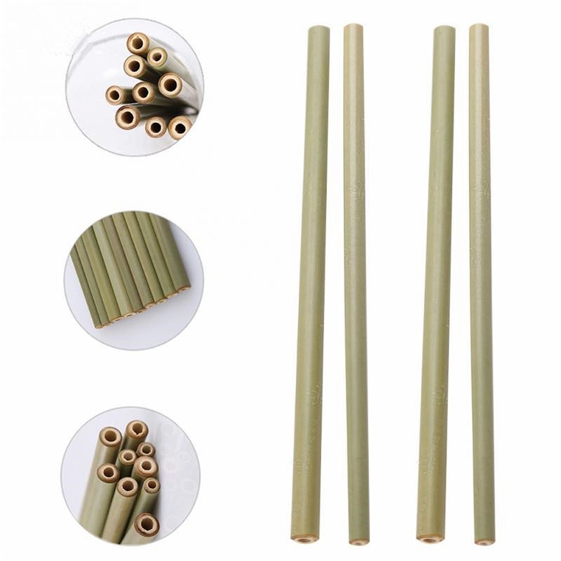 15Pc/Set 20cm Bamboo Straw Reusable Drinking Straws For Party Birthday Wedding Bar Tool